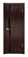 Межкомнатная дверь «Грация 1» остекленная триплекс черный (темное красное дерево)