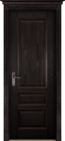 Межкомнатная дверь из массива дуба «Аристократ №1» глухая (бейц, полиуретановый лак / темный)