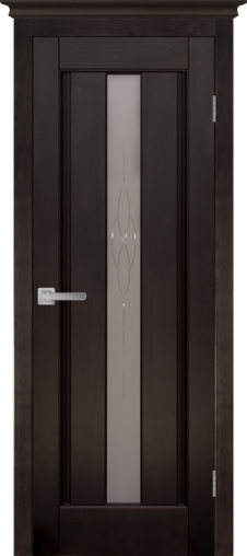 Межкомнатная дверь из массива ольхи «Версаль NEW» остекленная (бейц / темный)